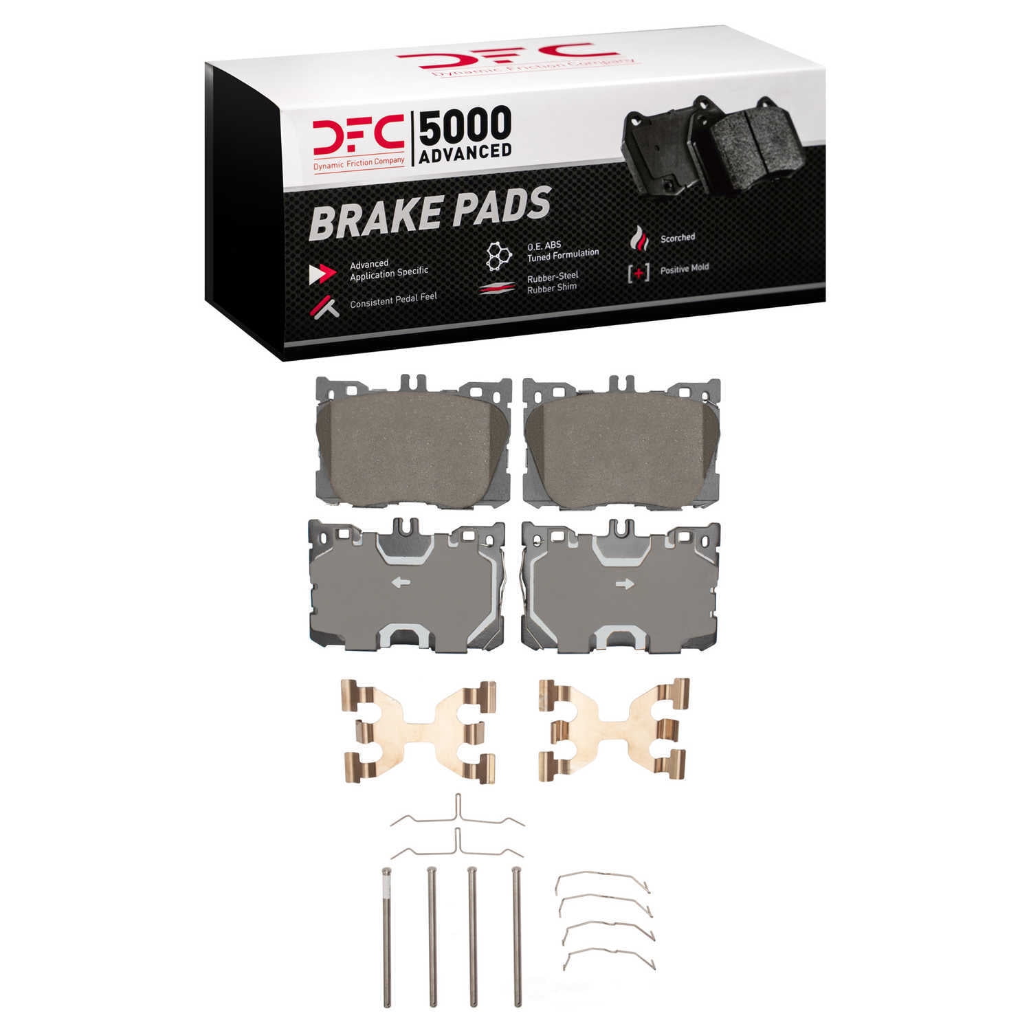 Dynamic Friction Company 1551-1871-01 DFC 5000 Advanced Brake Pads - Ceramic and Hardware Kit - OE
