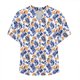 thumbnail image 5 of TaTaai Womens Casual V-Neck Button Shirt Short Sleeve Printed Blouse Loose Fit Non Positioning Print Linen Feel Soft Comfortable Top for Summer Daily Gift, 5 of 5