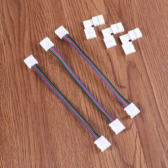 FRCOLOR RGB LED Light Strip Connector 4 Pin Jumper for Connecting Flexible and Durable Plastic Assorted Color