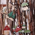 thumbnail image 5 of 6 Pcs Xmas Tree Decor Wooden Hanging Pendants Christmas Cabin Elk Car Ornaments, 5 of 5