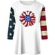 thumbnail image 2 of Camisetas de Manga Corta para las Mujeres Día de la Independencia Patriótica Impresa 3/4 Manga Cuello Redondo, Camiseta Casual para Diarios Y Festivales, 2 of 5