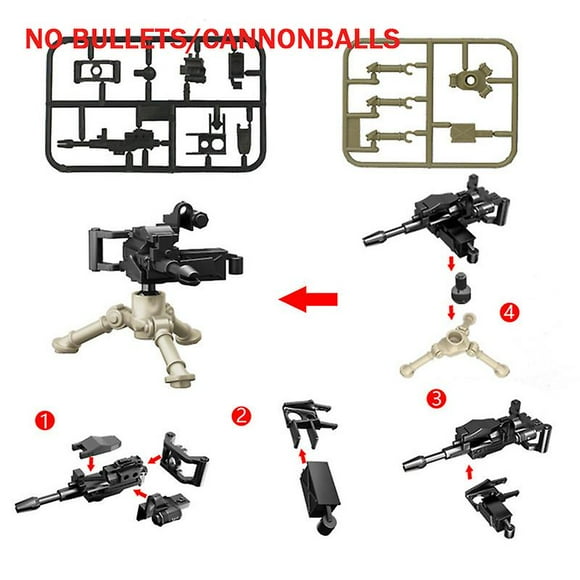 Military Weapon Building Blocks Heavy Guns Pack City Bazooka Mortar Cannon Series Ww2 Army Accessories Swat Moc Brick Gift Toys