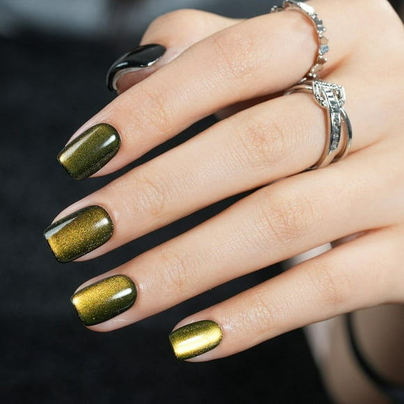 Gel corto para ojos de gato Jofay Fashion Press on Nails, 32 unidades