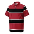 thumbnail image 6 of GrmtClth Men's Big & Tall Minimalist Simple Multi-Tone Stripe Tee Short Sleeve Collared Ultra Lightweight Golf Daily Apparel Red 3XL, 6 of 7