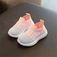 thumbnail image 2 of Shoes for Girls Kids Baby Fall Knit Sneakers Lightweight Breathable on Casual Shoes Soft Walking Shoes Toddler Shoes Baby Sneakers Light Pink 22, 2 of 5