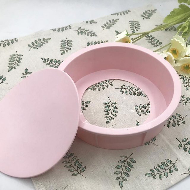 CHAO Molde para pasteles con fondo vivo, molde para pastel de queso antiadherente de silicona, tostadas, mousse de gasa, molde para hornear de silicona (8 pulgadas, rosa)