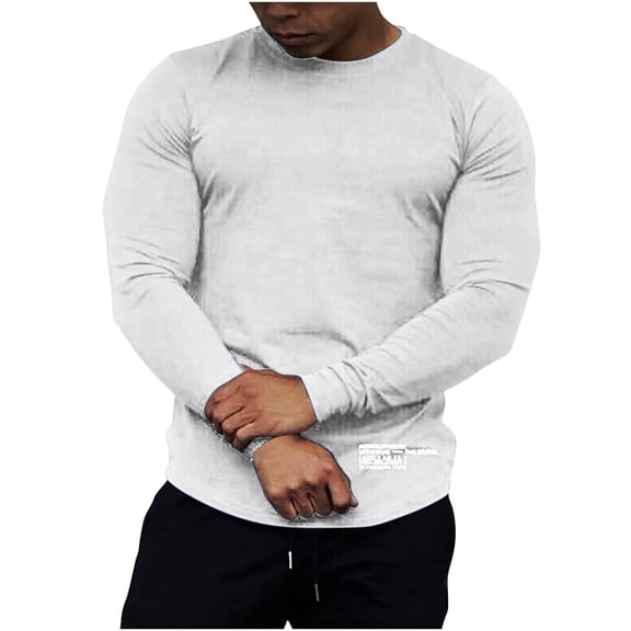 Bazeneo Mens Gym T Shirt Long Sleeve Cotton Sports T-Shirts Muscle Fit Stretch Activewear Solid Colour Moisture Wicking Tops Casual Round Neck Athletic Tshirts Spring Running Accessories