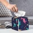thumbnail image 6 of Sikiie Cartoon Dinosaur Leather Tissue Box Cover Square, tissue box holder, Tissue Box with Bottom Belt-5.2”x5.2”x5.2”, 6 of 7