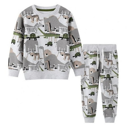 

Boys Tracksuit Long Sleeve Pullover+Pants Cartoon Animal Sweatshirt Trousers Jogger Sportswear Outfits