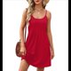 thumbnail image 1 of Vestidos de Verano para Mujer, con Tirantes Finos Ajustables, para Vacaciones en la Playa, Informales, Bonitos, con Bolsillos Rojo M, 1 of 9