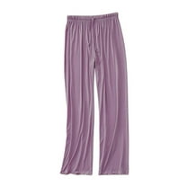 SWSMCLT Women Summer Pajamas Pants Soft Pj Bottoms Lounge Sleep Pants Lightweight Straight Leg Casual Lounge Cool Comfy Light Purple Small