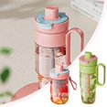 thumbnail image 3 of Plastic Double Drinking Straw Cup Large Capacity Mug Tumbler Straw Cup^, 3 of 8