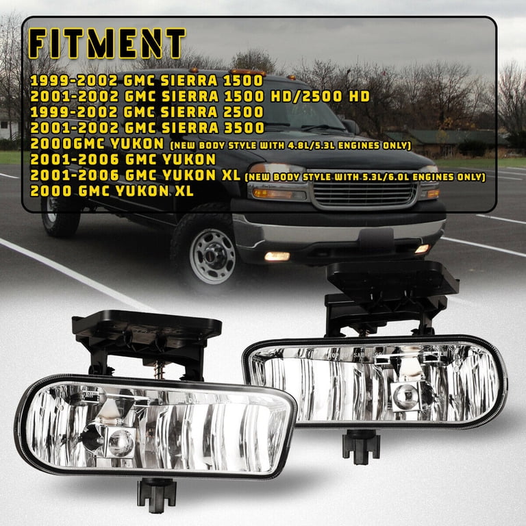 NiubiLight Fog Lights Compatible with 1999-2002 GMC Sierra NiubiLight Fog Lights Compatible with 1999-2002 GMC Sierra