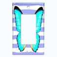 thumbnail image 5 of Metal Light Switch Plate Cover Unique Teal Butterfly Purple Stripes BUT031, 5 of 13