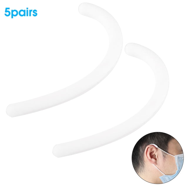 5 pares de protectores de orejas de silicona con gancho para la oreja
