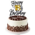 thumbnail image 1 of Papel con purpurina para decorar tartas Nogeqi para cumpleaños número 18, color negro y dorado, 1 of 7