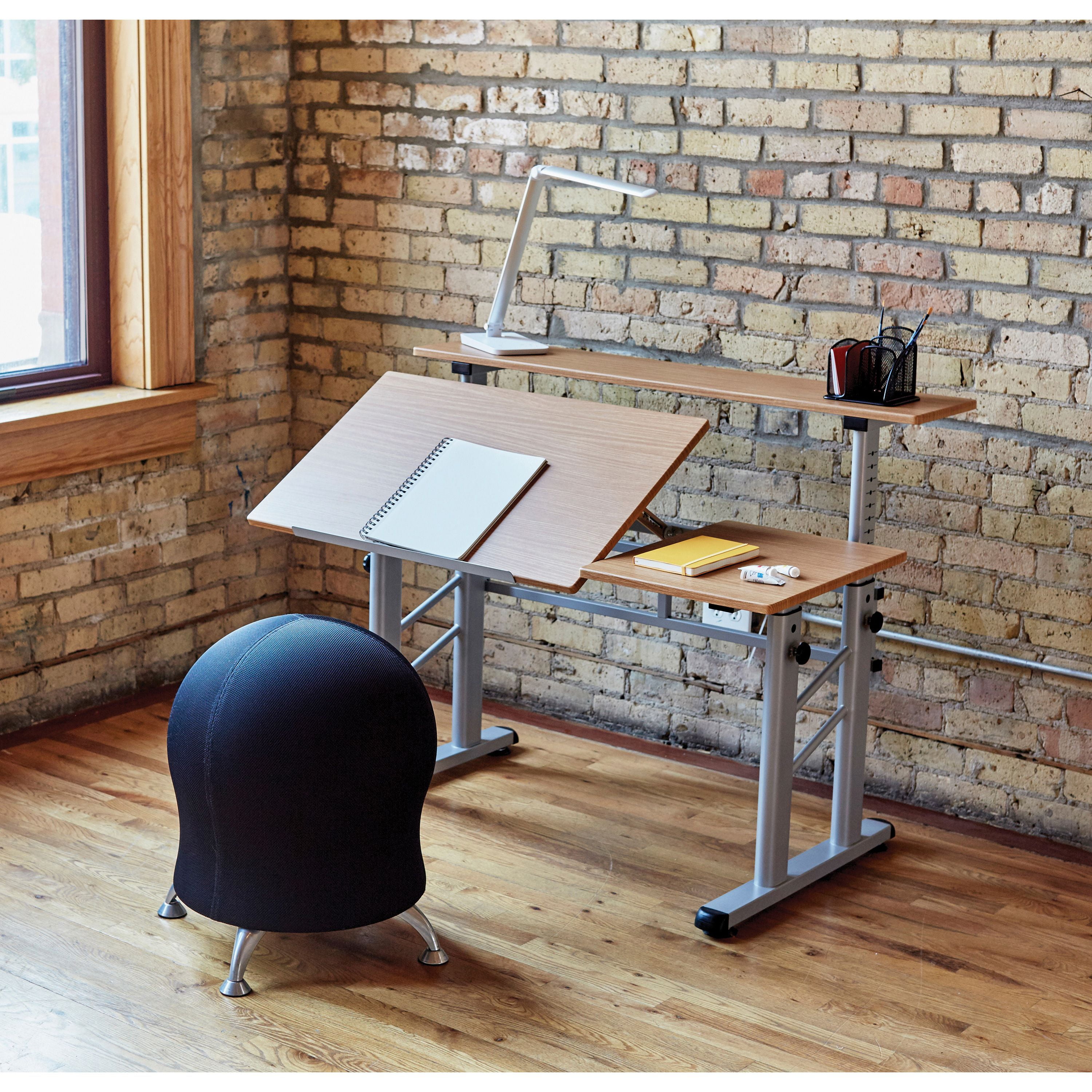 Safco S 3965mo Split Level Drafting Table Height Adjule Medium Oak