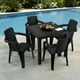 thumbnail image 1 of Comedor Plástico 4 Sillas Apilables 1 Mesa Apariciencia Rattan Interior Exterior Ideal Patio Jardín Terraza Alberca Playa RIMAX, 1 of 8