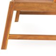 PNGCNG Acacia Wood Outdoor Patio Bench with Adjustable Backrest 2