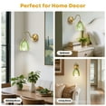 thumbnail image 4 of Set of Two Battery Operated Wall Sconce, Vintage Wall Sconce with Deep Green Tulip Glass Lampshade Rechargeable Battery Powered Wall Light with Remote Control for Bedroom,Living Room, Hallway, 4 of 7