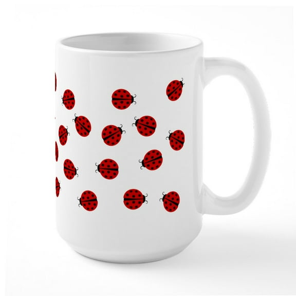 CafePress - Ladybug_Mug_1 Mugs - 15 oz Ceramic Large White Novelty Mug