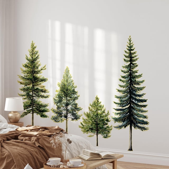 Adhesivo decorativo de pared Lilacanthara, pino, color verde, vinilo PVC