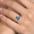 thumbnail image 4 of Gem Stone King 18K Rose Gold Plated Silver London Blue Topaz and Pink Lab Grown Diamond Engagement Ring for Women | 2.75 Cttw | Oval 9X7MM | Gemstone November Birthstone | Size 6, 4 of 6