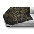 thumbnail image 3 of Steampunk Soft Flannel Fleece Blanket, Dark Toned Mechanical Composition Including Various Wheels Gears Image, Cozy Plush for Indoor and Outdoor Use, 70" x 90", Dark Brown Sand Brown, by Ambesonne, 3 of 6