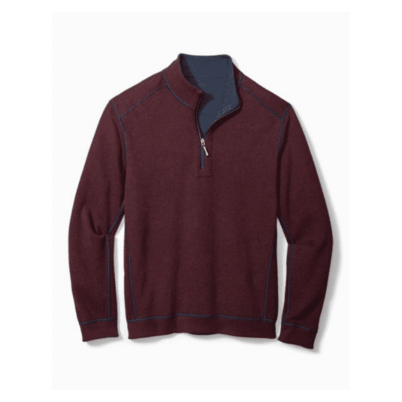 $138 Tommy Bahama Big and Tall Flipshore Half-Zip Reversible Sweatshirt, 2XLB