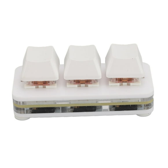 3 Key Mini Keypad, Customizable Programmable Keyboard, RGB Mechanical Gaming Keypad with Hot Swappable Red Switch, Type C Wired Connection, for Computers