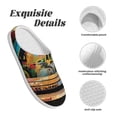 thumbnail image 5 of Daiia Graffiti Lamp Urban Scene Print Women’s Fuzzy Slippers Memory Foam Lightweight House Shoes Cozy Loafer Flannel House Shoes-37/38, 5 of 7