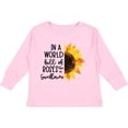 thumbnail image 3 of Inktastic Summer In a World Full of Roses Be a Sunflower Boys or Girls Long Sleeve Toddler T-Shirt, 3 of 5