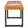 thumbnail image 4 of SAFAVIEH Monti Backless Acacia Wood Outdoor Patio Bench, Natural/Black, 4 of 9