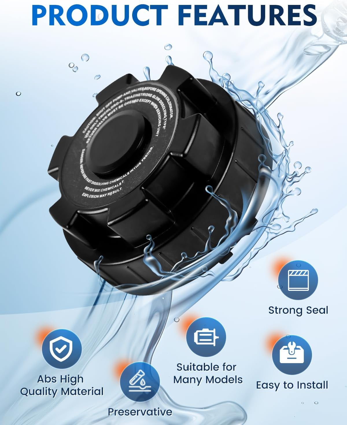ABPETE Chlorinator Cover Compatible with Hayward Cl200 CL220 Automatic Chlorinator Feeder, ABS Material, Long Service Life, with The Chlorinator to Ensure no Leakage, Easy to Install(Black)