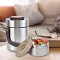 thumbnail image 4 of 304 Stainless Steel Vacuum Insulated Lunch Box 1500ml Large Capacity Thermal Food Lunch Containers 3 Layers Stacking Insulating Bento Box Food Jar for Children Adults Camping Travel, 4 of 8