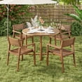 thumbnail image 6 of Jopath 5-Piece Patio Dining Set with 4 Acacia Wood Chairs,47.2" Round Dining Table with Slatted Design for Patios, Gardens, Poolsides and Lawn Areas & Indoor Natural, 6 of 9