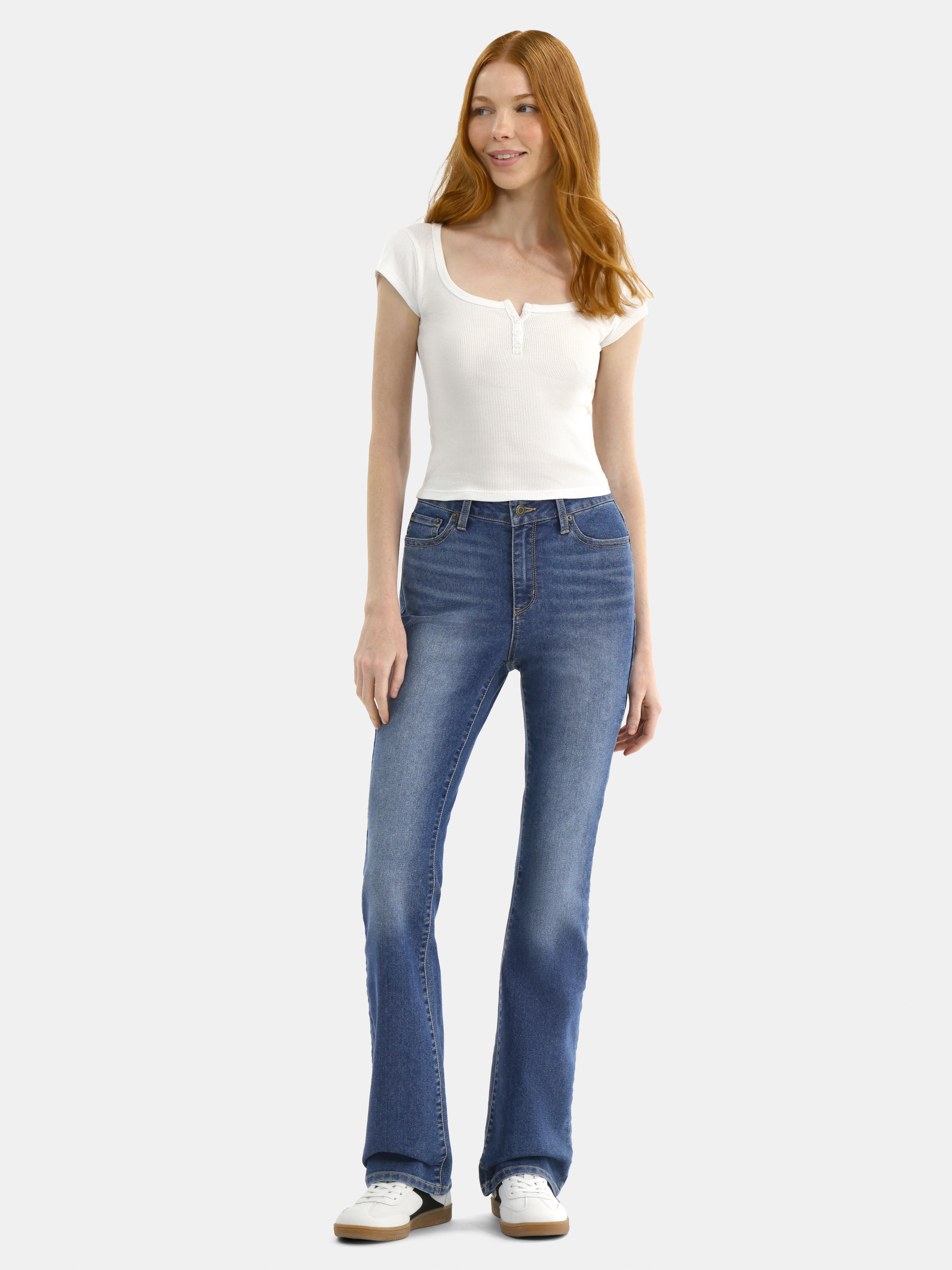 No Boundaries Stretch Denim Bootcut Jeans, 2-Pack, 32" Inseam, Women's Sizes 00-20