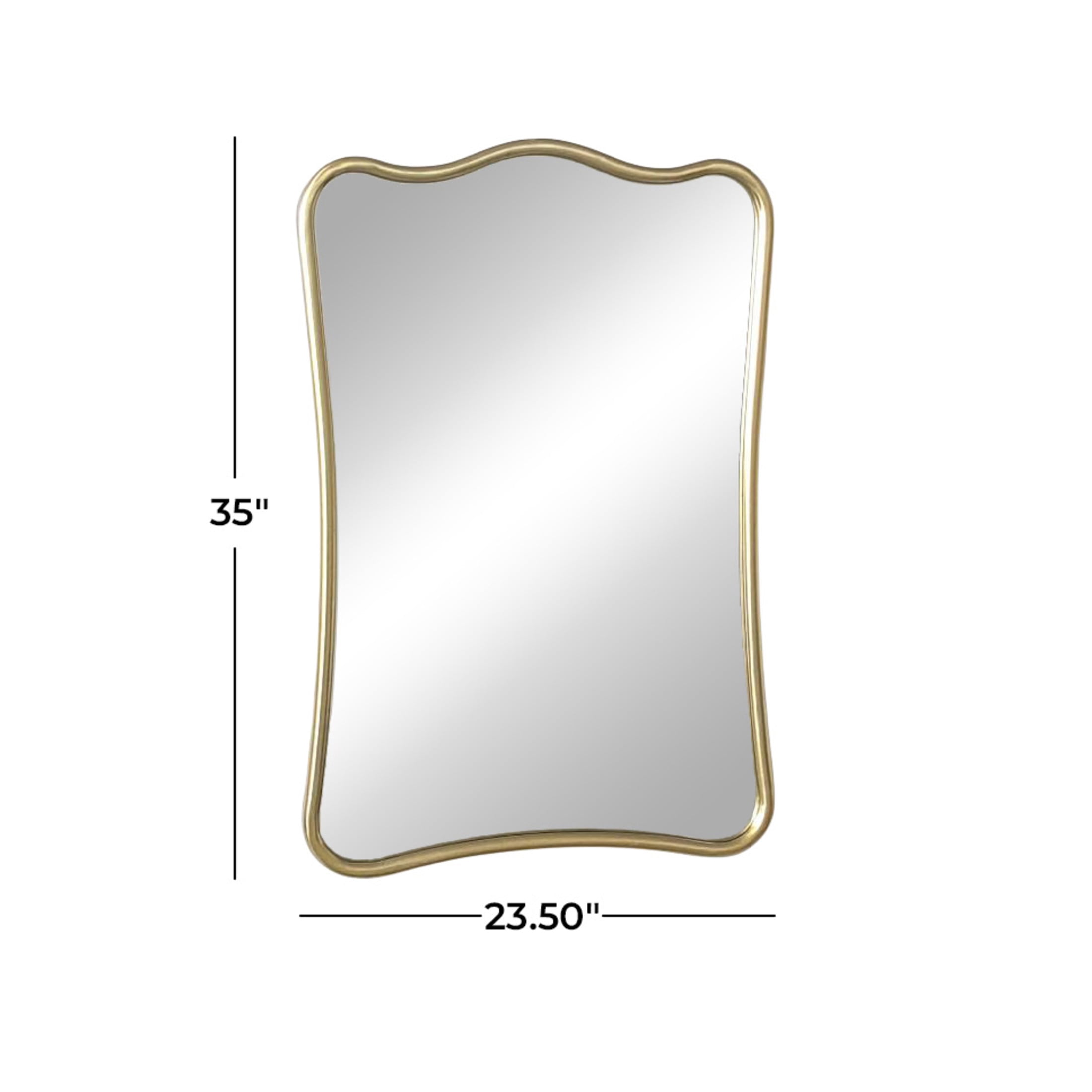 DecMode 24" x 35" Gold Rectangular Wall Mirror