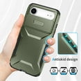 thumbnail image 6 of Compatible with iPhone Air Phone Case,With Sliding Camera Cover,2-in-1 Heavy Duty Design,Rugged Non-Slip Shockproof Anti-Scratch Protection Anti-fall Durable Phone Case,Darkgreen, 6 of 7