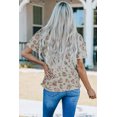 thumbnail image 3 of Women's Leopard Waffle Knit Short Sleeve Top, 3 of 18