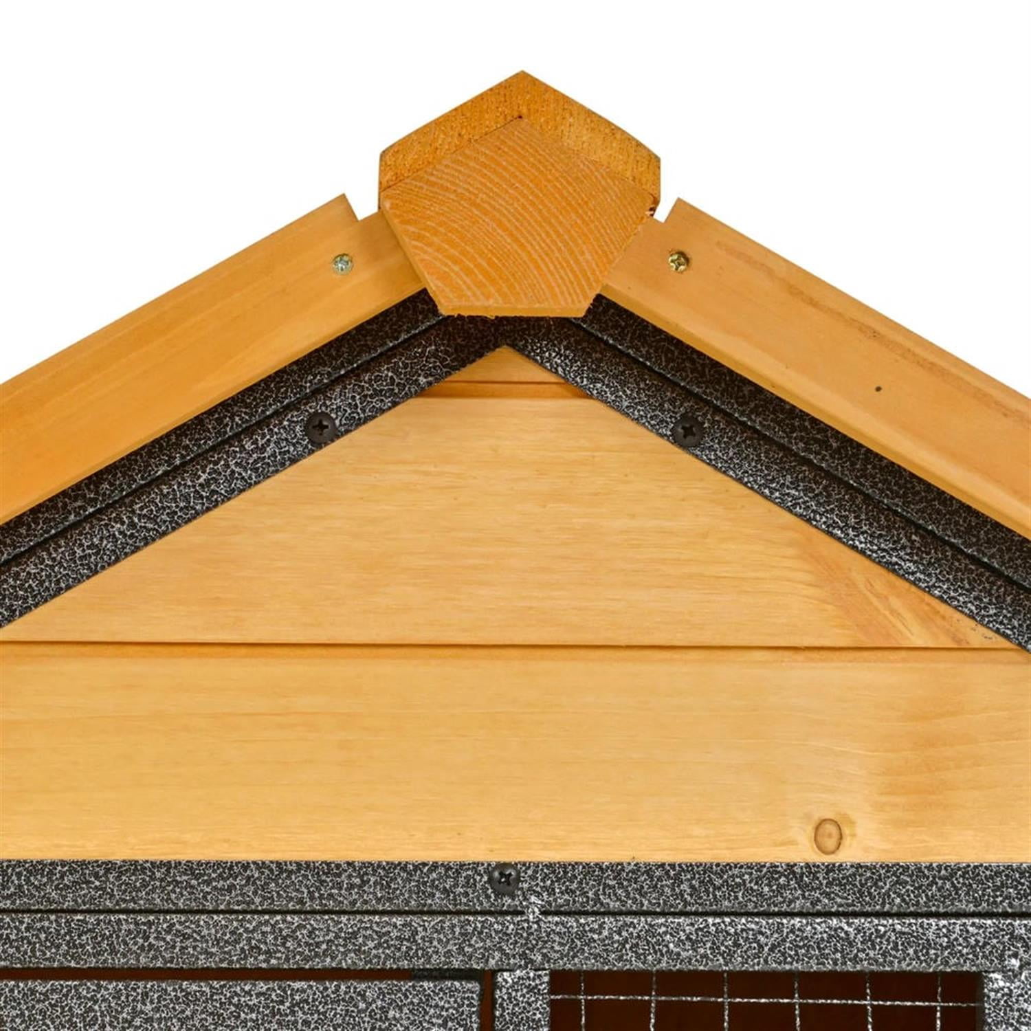 Demi Bonn 48" Wooden Rabbit Hutch with Slide-out Tray, Outdoor Small Animal Habitat Chicken Coop Bunny Cage for Bunnies, Guinea Pigs, Yellow