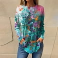 thumbnail image 3 of Fall Tunics for Women 2023 Crew Neck Women’s Blouses Fashion Graphic Tunic Long Sleeve Womens Fall Tops Woman Fall Clothes 2023 Outfit for Women Trendy, 3 of 6