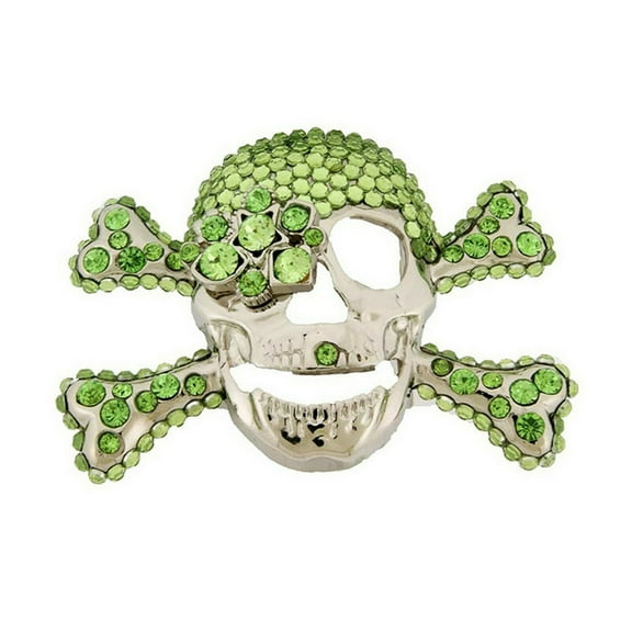 Skull Belt Buckle Irish flag Colors Green Gothic Bling Halloween Party Costume New