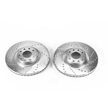 Power Stop Front Pair of Drilled and Slotted Brake Rotors EBR662XPR Fits 2002 Audi S6