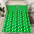thumbnail image 2 of Feelyou Green Pixelate Miner Teens Bed Sheets, Retro Video Game King Sheets, 4pcs, 2 of 7