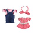 thumbnail image 1 of Ropa de muñeca de 4 piezas Yotijar Pantalones con Camiseta a rayas Traje de trajes de muñeca para niña, 1 of 10