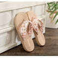 thumbnail image 4 of Women's Floral Pattern Flip Flop Slippers Casual Summer Beach Slippers Grass Weave Non Thong Sandals (Yellow 8.5), 4 of 6