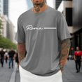 thumbnail image 3 of Roma Letter Graphic Tees for Men Summer Short Sleeve Crewneck Casual Italia Rome Travel T Shirts Streetwear, 3 of 5
