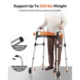 thumbnail image 3 of KFFKFF Folding Walker, 2-Button Foldable Walker with 5" Wheels & 8-Level Adjustable Height, 350LBS Loading Lightweight Aluminum Mobility, 3 of 9