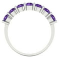 thumbnail image 5 of 1.19 ctw Wedding Band for Women - 14K White Gold Natural Amethyst Stackable Eternity Ring, 5 of 6